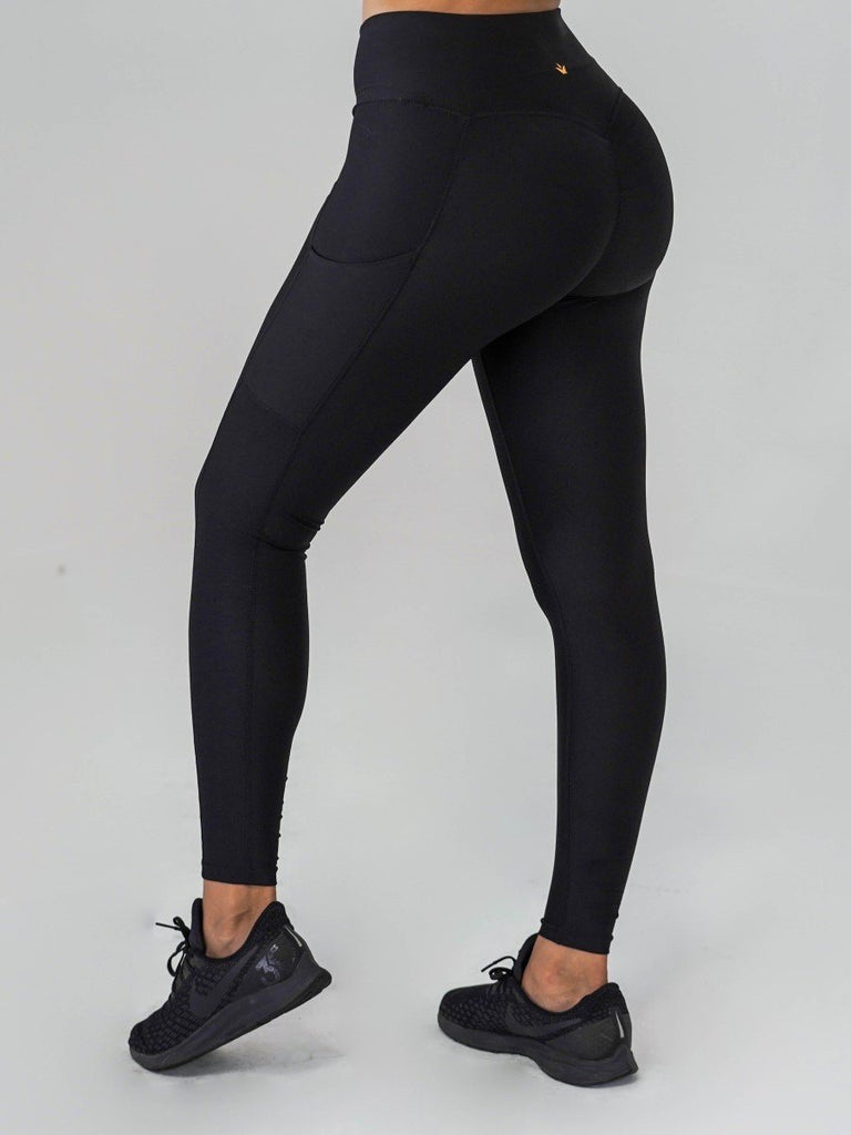 Black Scrunch Leggings with Pockets | Obsession Shapewear