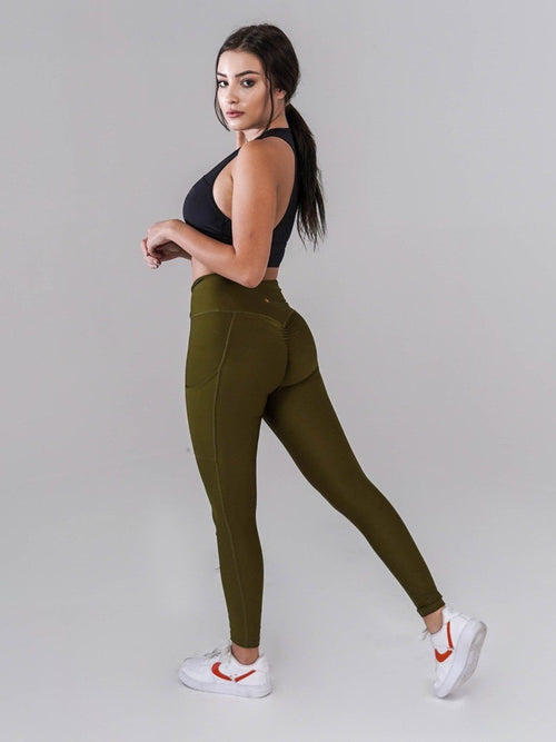 New Obsession High Waisted Full Length Yoga Leggings w/Side Pockets - -  Curved and Dangerous
