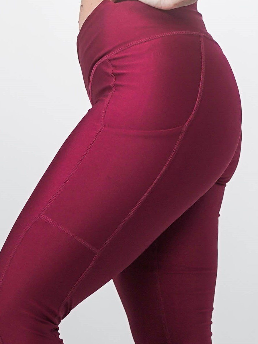 Cranberry Scrunch Leggings with Pockets | Obsession Shapewear